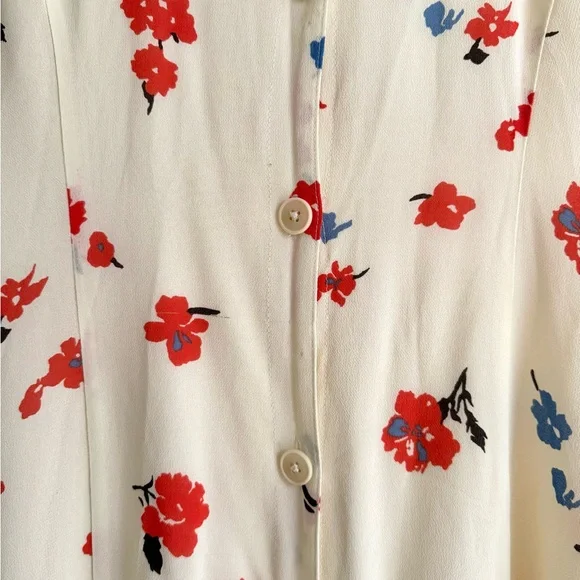 Reformation - Sheila Georgette Floral Print Midi Button Down Dress - Size 8 - Picture 7 of 14